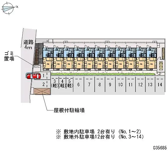 ★手数料０円★京都市山科区大宅五反畑町　月極駐車場（LP）